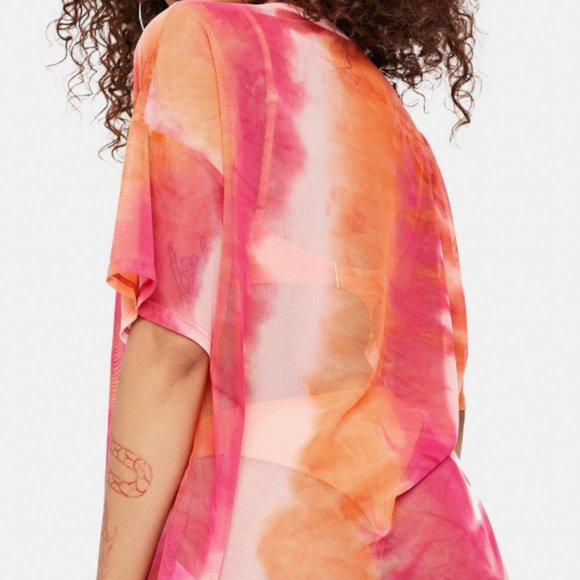 Blue Blush Tie Dye Mesh Tee - Picture 2 of 2